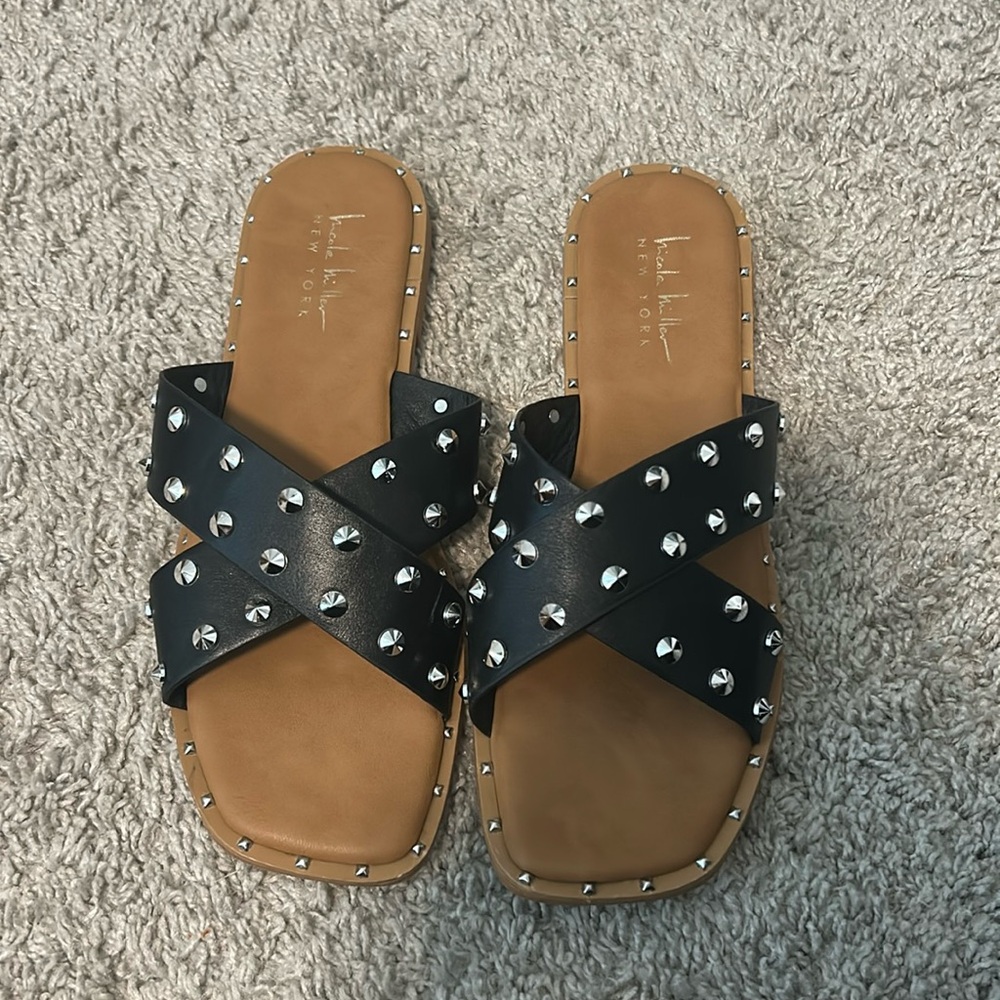 Black studded sandals only worn a couple times size 8